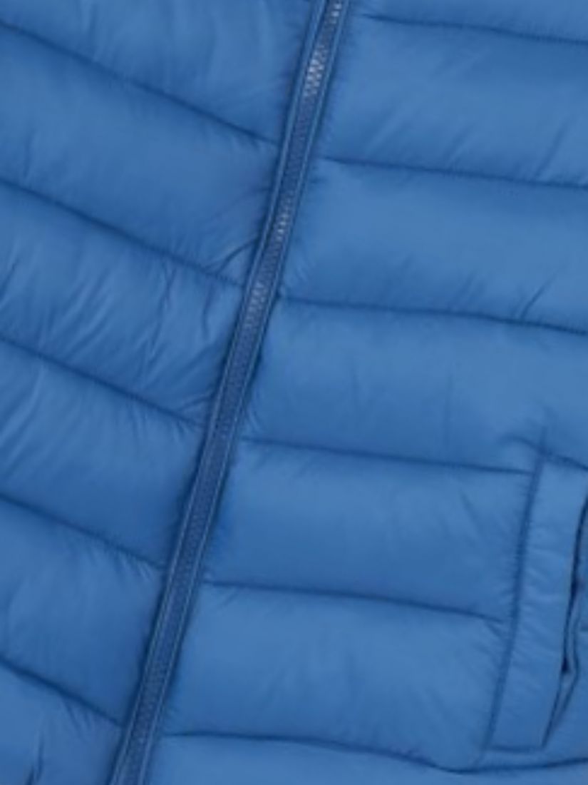 Γιλέκο βρεφικό μονόχρωμο καπιτονέ με κουκούλα και τσέπες για αγόρι μπλε