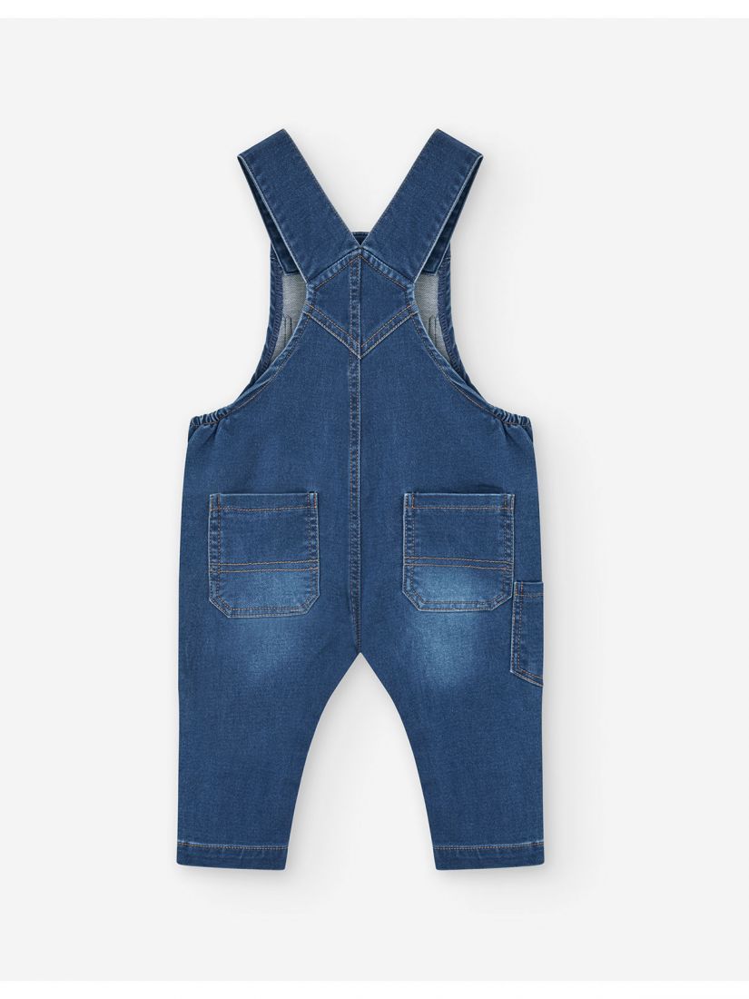 Σαλοπέτα τζιν βαμβακερή με κέντημα froggy μπλε