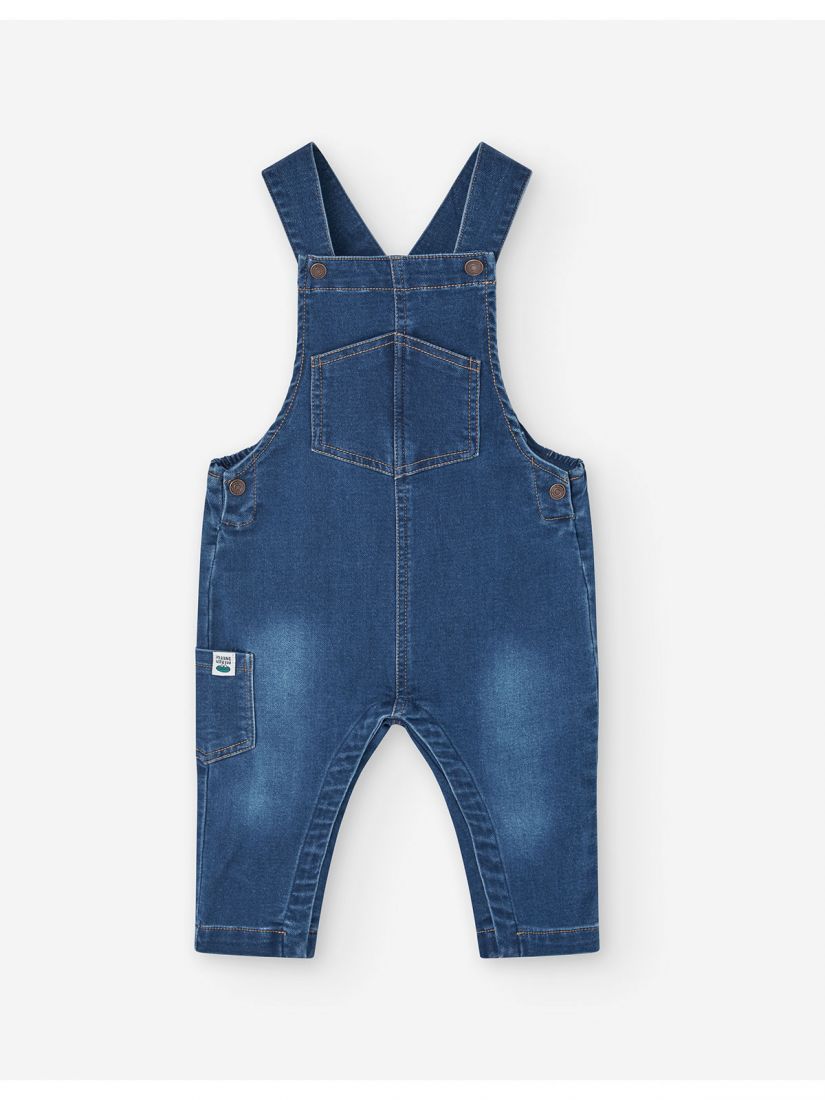 Σαλοπέτα τζιν βαμβακερή με κέντημα froggy μπλε