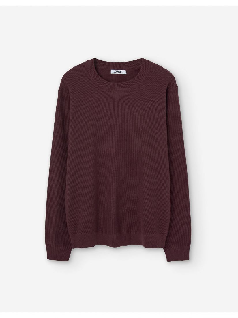 Μπλούζα πλεκτή μονόχρωμη oversized μπορντώ