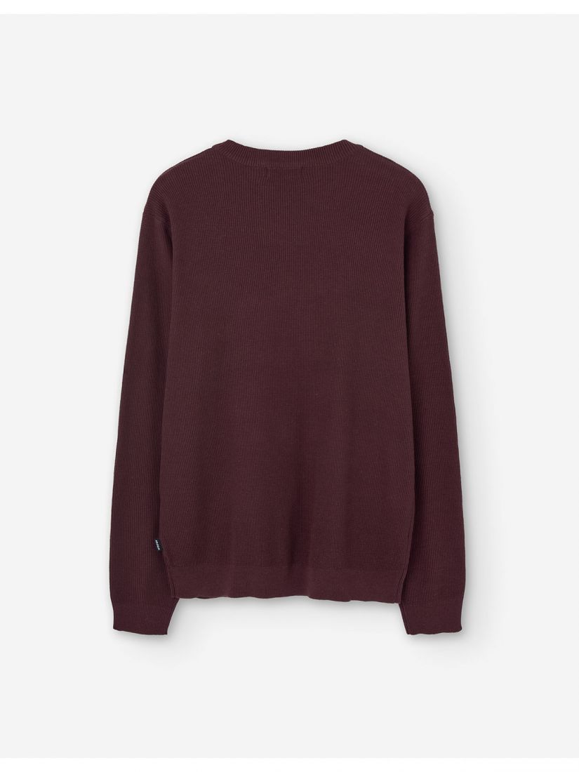 Μπλούζα πλεκτή μονόχρωμη oversized μπορντώ