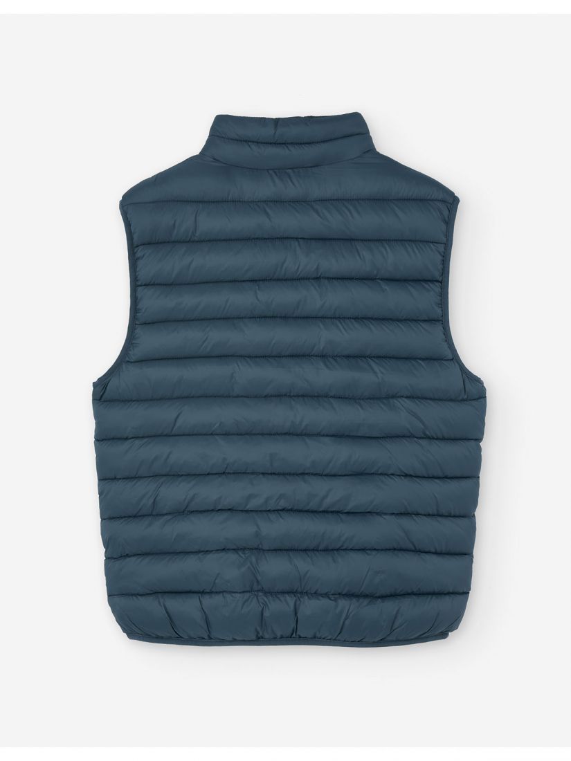 Μπουφάν γιλέκο καπιτονέ μονόχρωμο με τσέπες μπλε