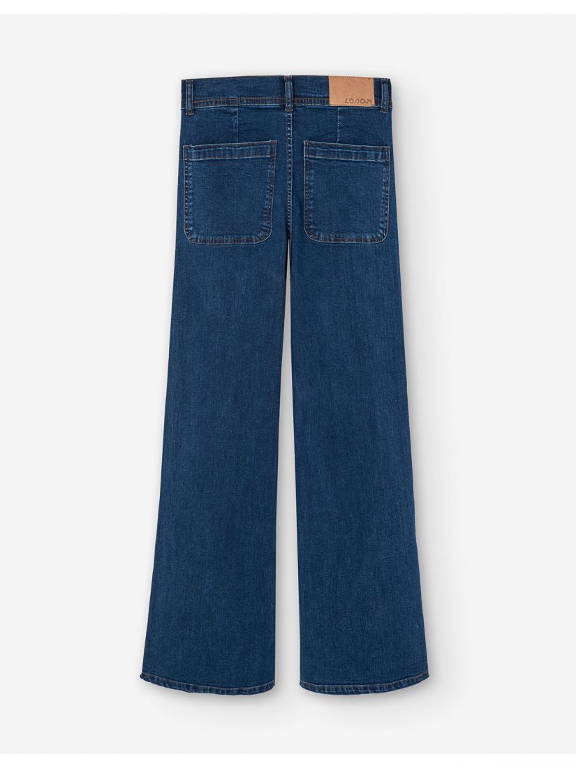 Jean ψηλόμεσο wide leg μπλε