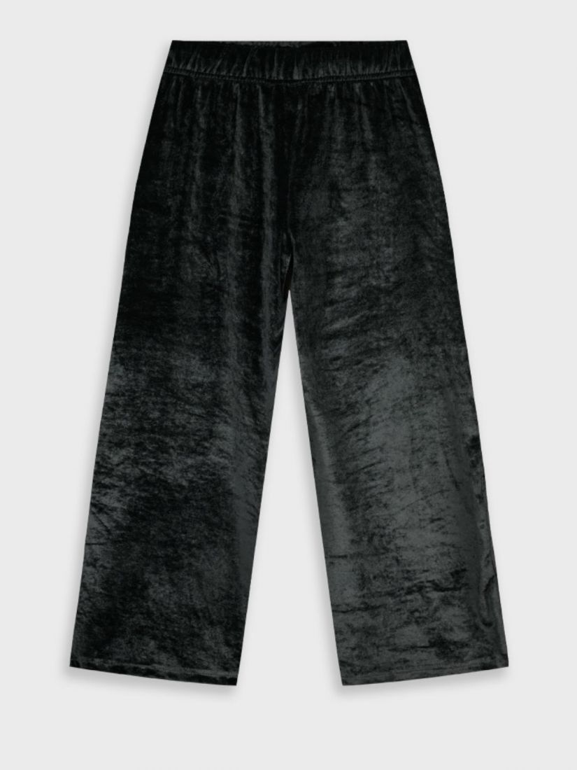 Παντελόνι βελούδο με glitter print ICONIC μαύρο