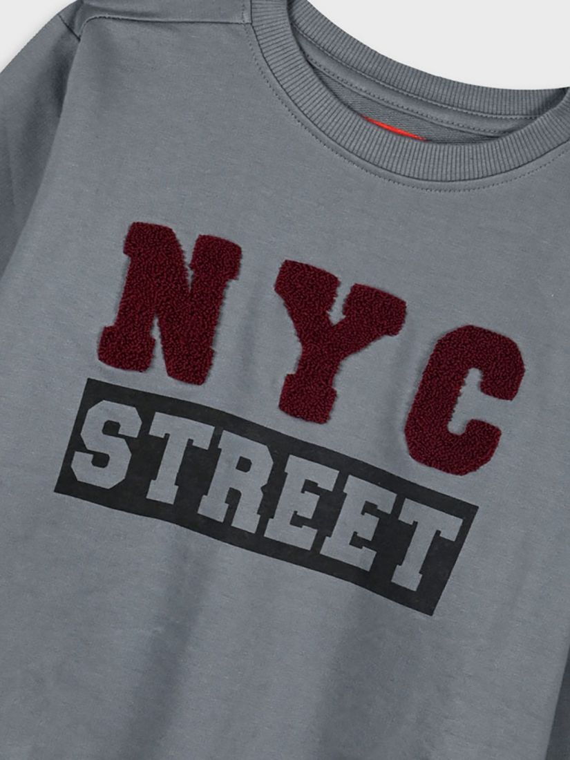 Φόρμα φούτερ με print NYC street ανθρακί