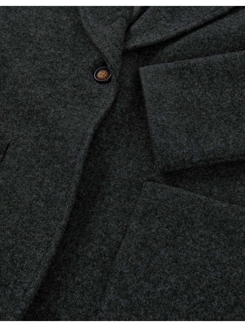 Παλτοζακέτα μονοκούμπι με τσέπες γκρι