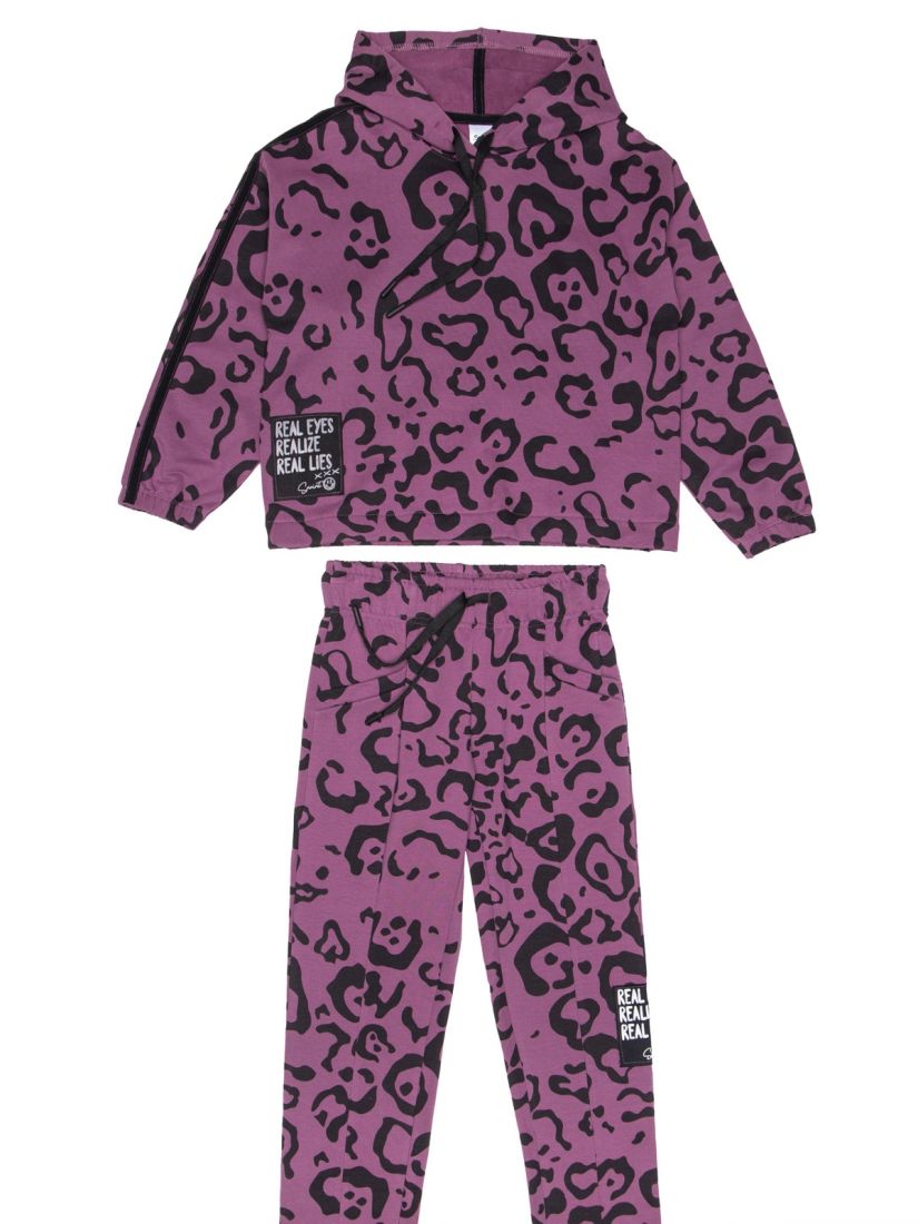 Φόρμα animal print με buggy παντελόνι  ματζέντα