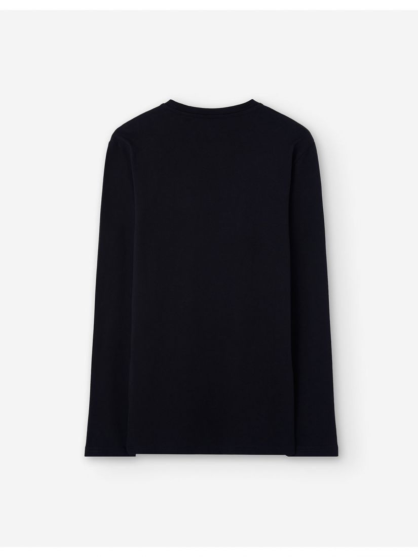 Μπλούζα μακρυμάνικη μονόχρωμη με print Impulse μαύρο