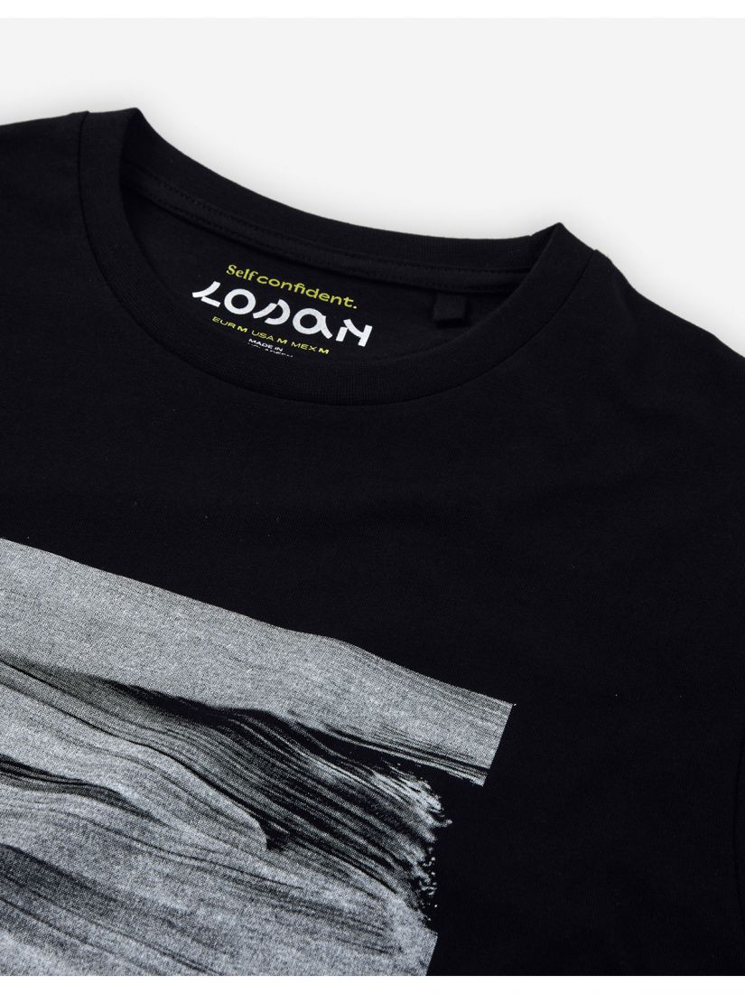 Μπλούζα μακρυμάνικη μονόχρωμη με print Impulse μαύρο