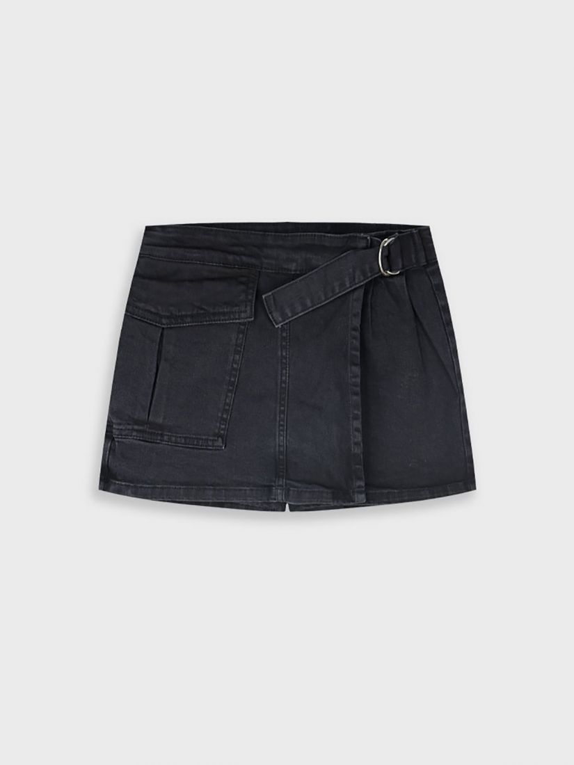 Φούστα σορτς τζιν με ζώνη μαύρο