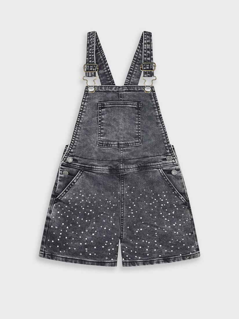 Σαλοπέτα τζιν σορτς με στρας μαύρο