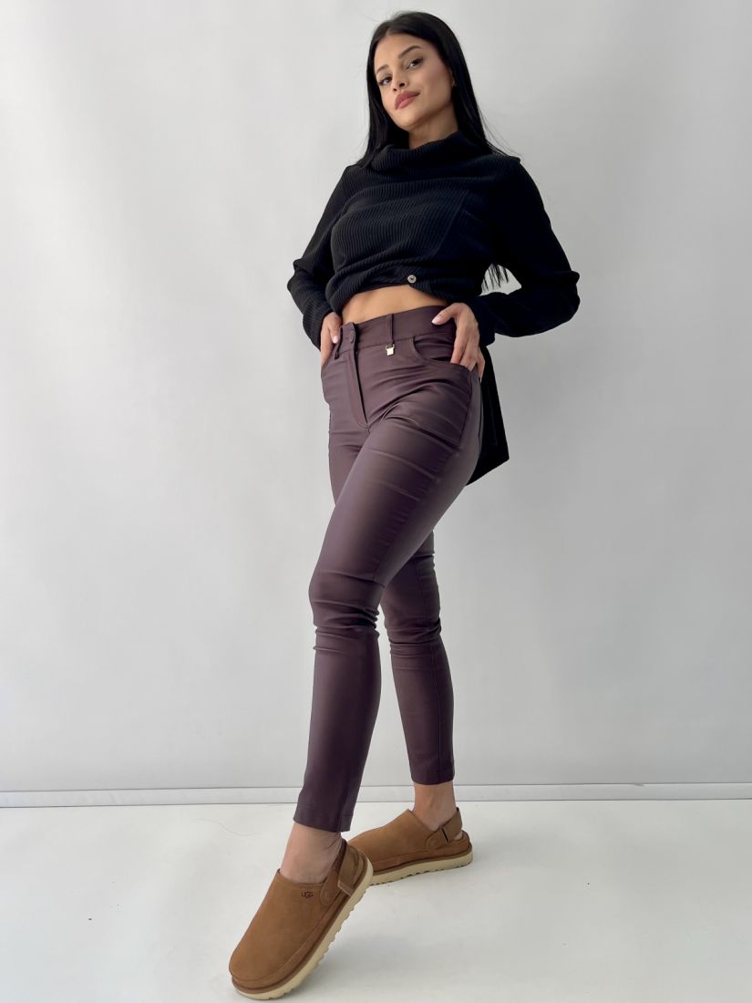 Παντελόνι δερματίνη παντάτσεπο μπορντώ