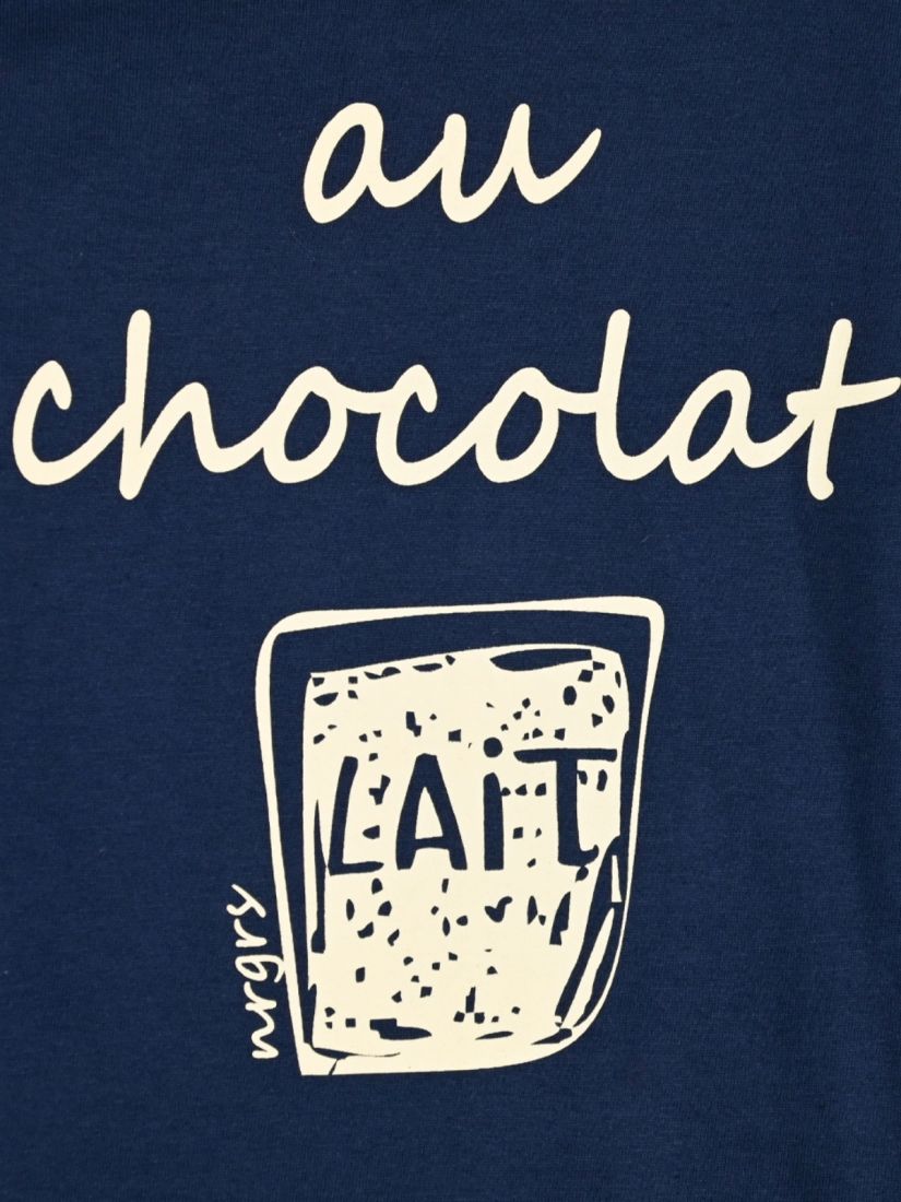 Μπλούζα βαμβακερή μακρυμάνικη με print au chocolat μπλε