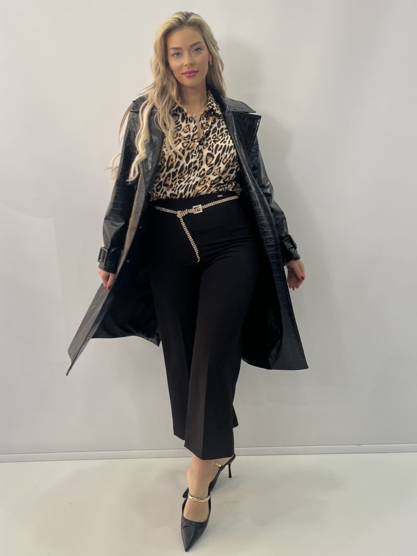 Καμπαρντίνα δερματίνη Croco μαύρο