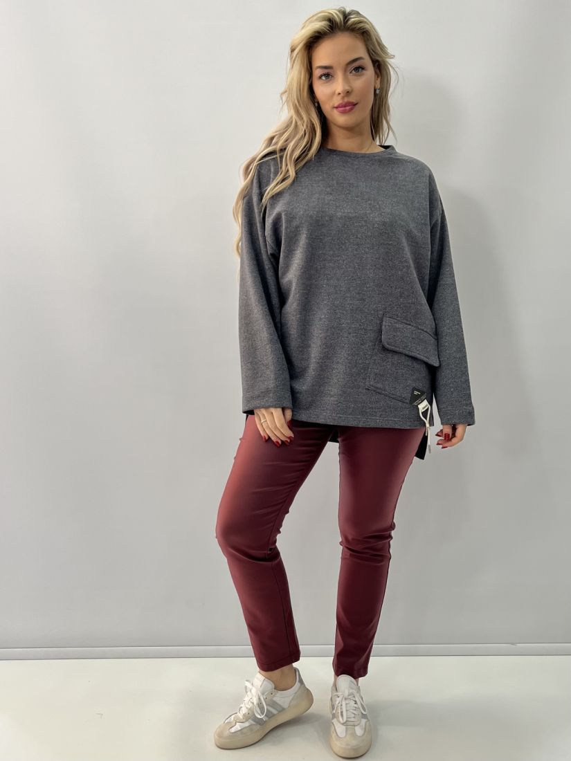 Παντελόνι δερματίνη  μπορντώ