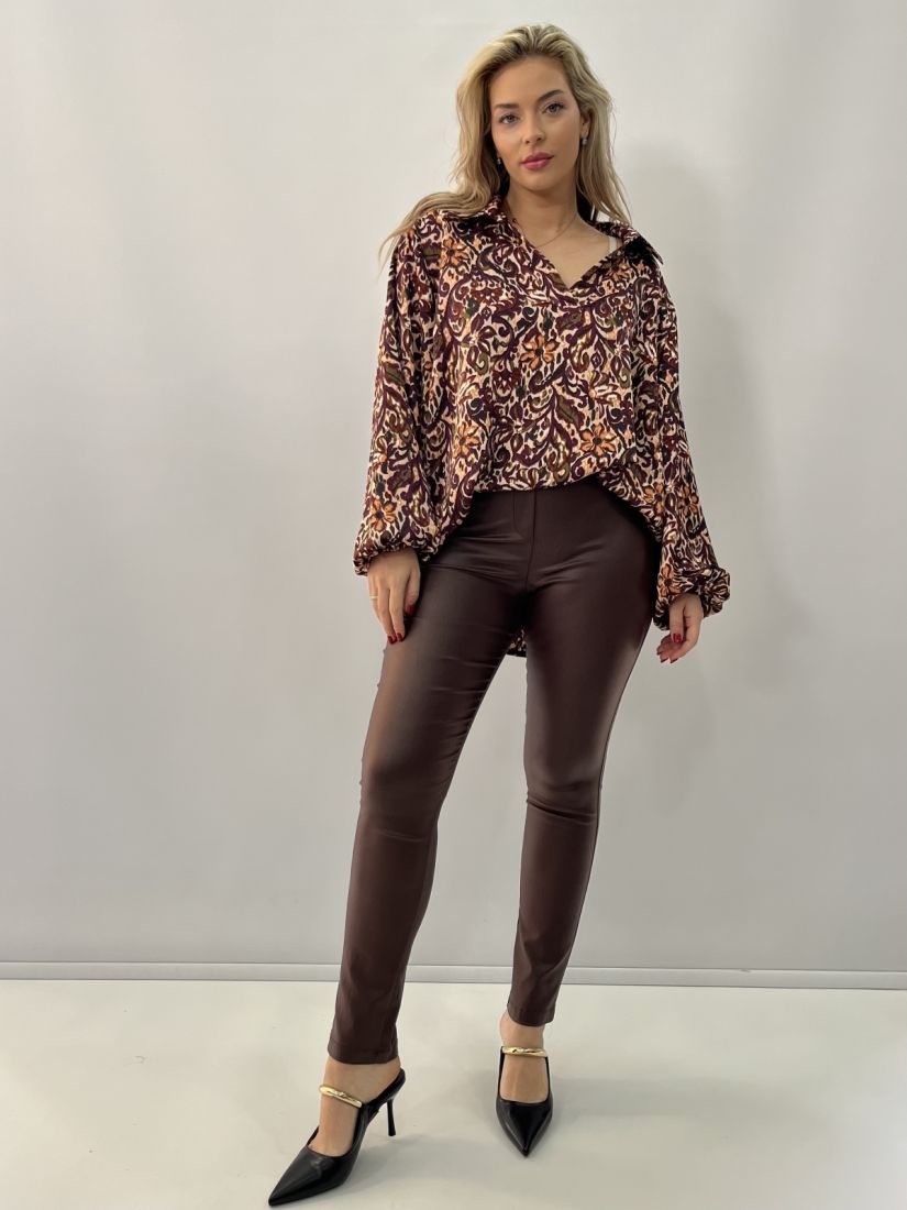 Παντελόνι δερματίνη  καφέ