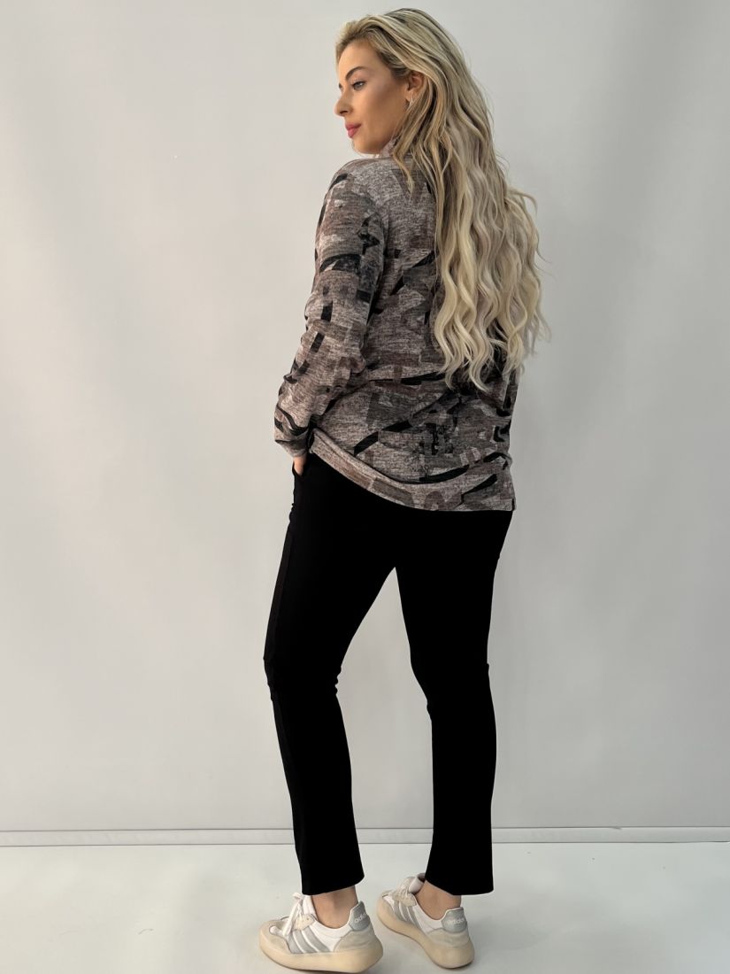 Παντελόνι διαγωνάλ ελαστικό με κουμπιά μαύρο