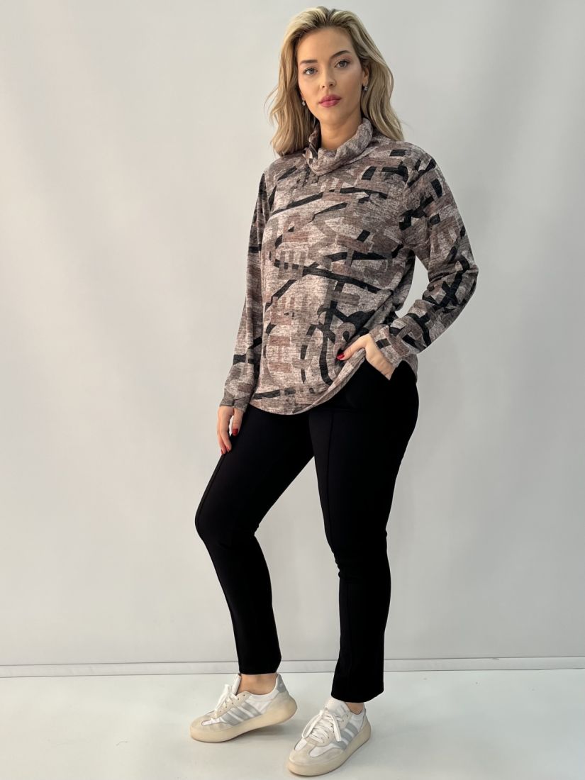 Παντελόνι διαγωνάλ ελαστικό με κουμπιά μαύρο