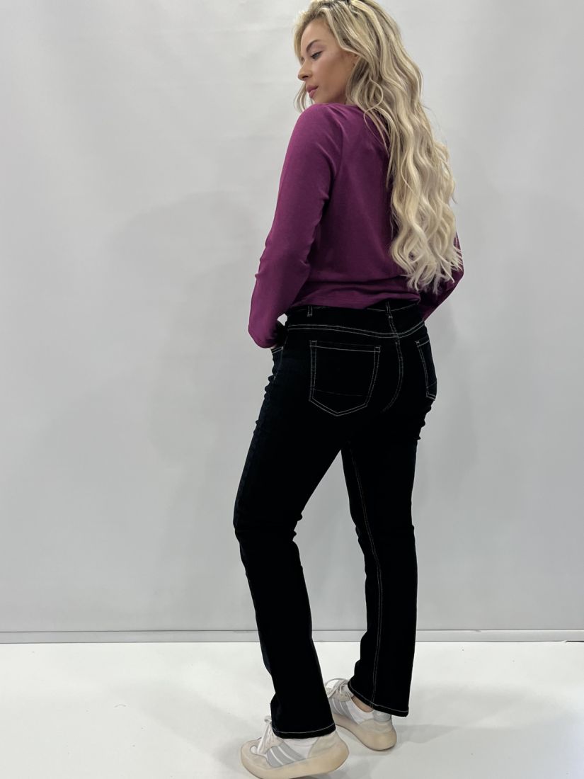 Παντελόνι jean ίσια γραμμή με εξώγαζα blue black