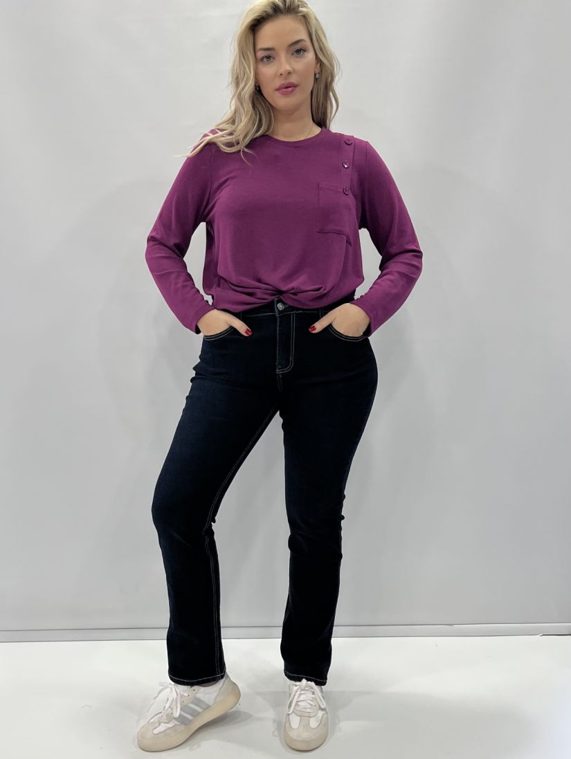 Παντελόνι jean ίσια γραμμή με εξώγαζα blue black