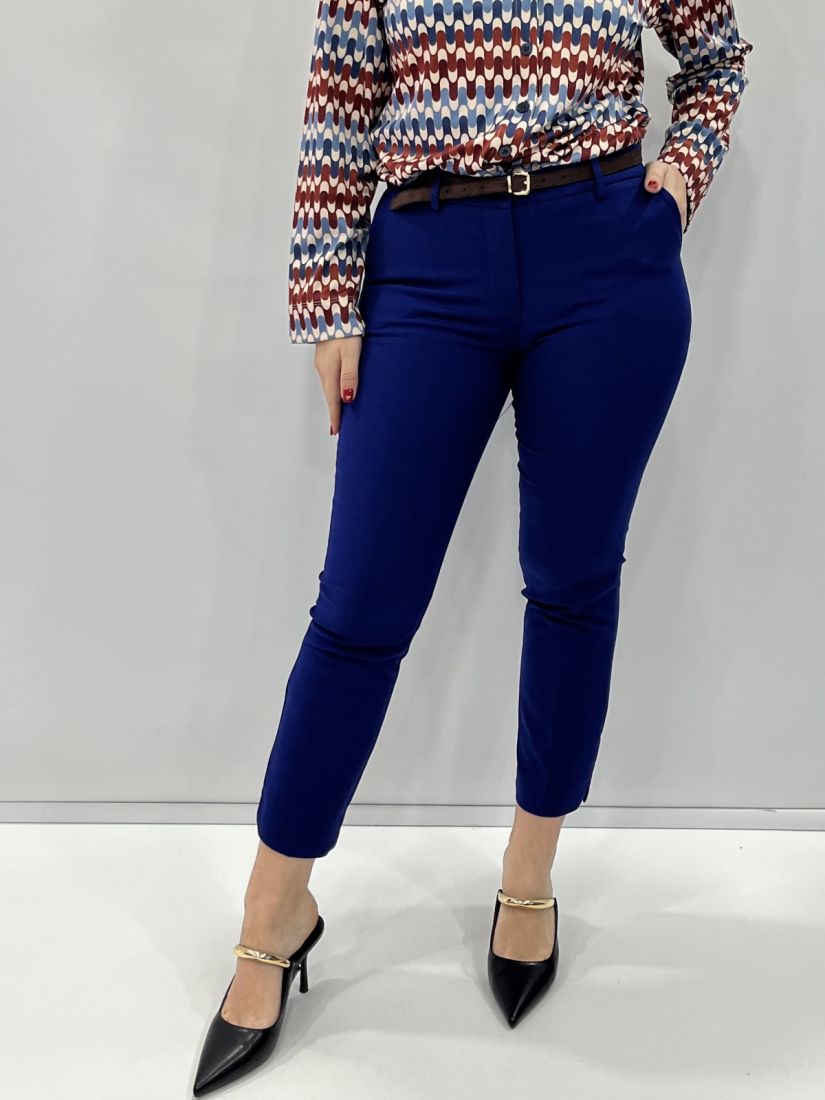 Παντελόνι chinos καπαρντίνα με ζώνη  μπλε ρουά