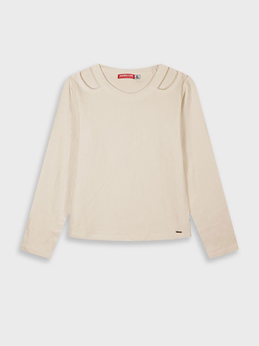 Κροπ τοπ ριπ μονόχρωμο με ανοίγματα στους ώμους μπεζ