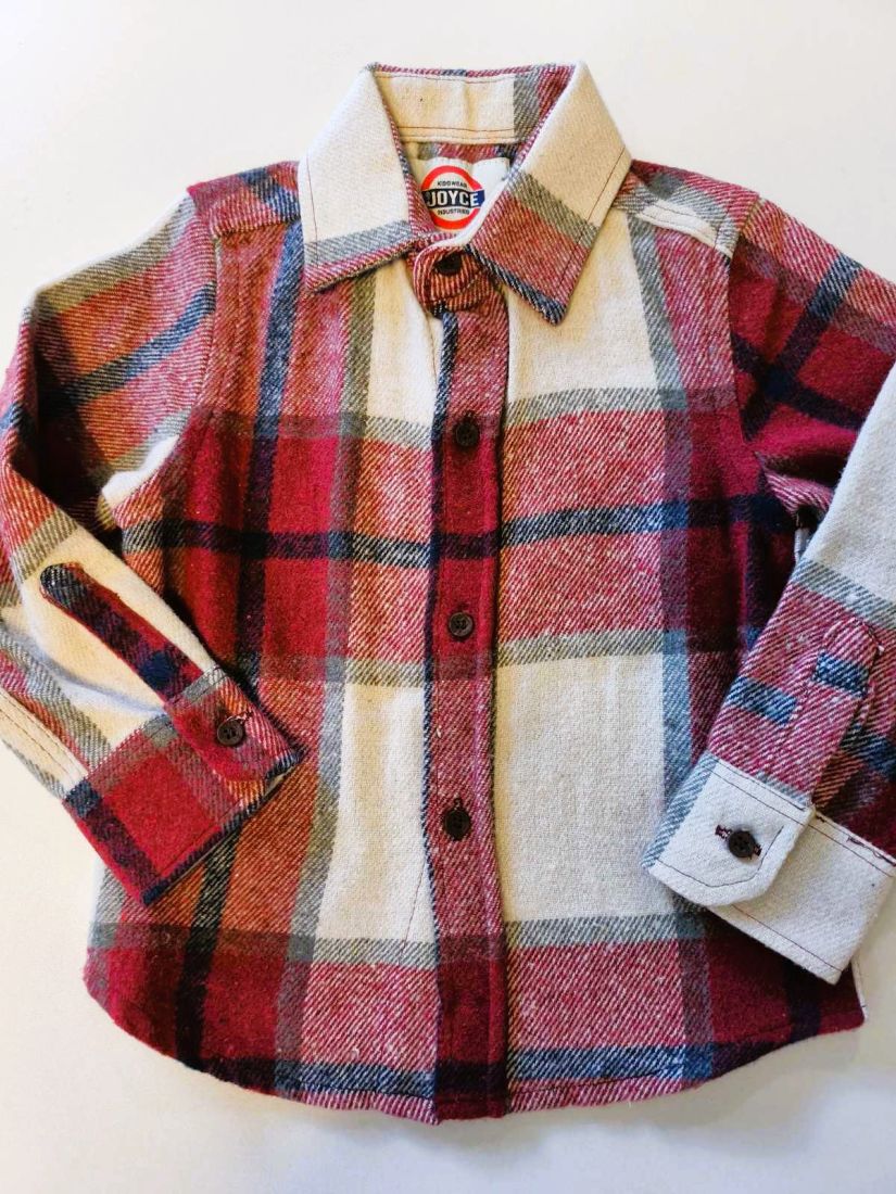 Πουκάμισο καρώ flannel αγόρι μεγάλο μπορντώ