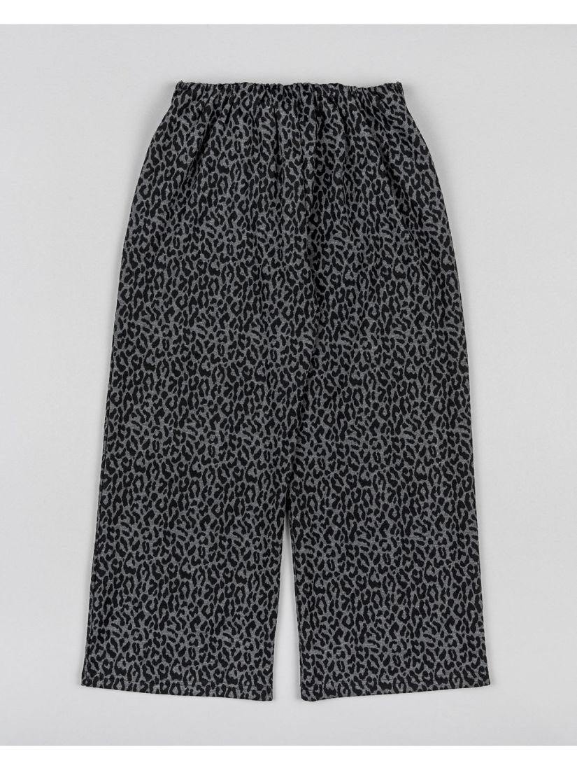 Παντελόνα ζιπ κιλότ animal print βαμβακερή με ζώνη μαύρο
