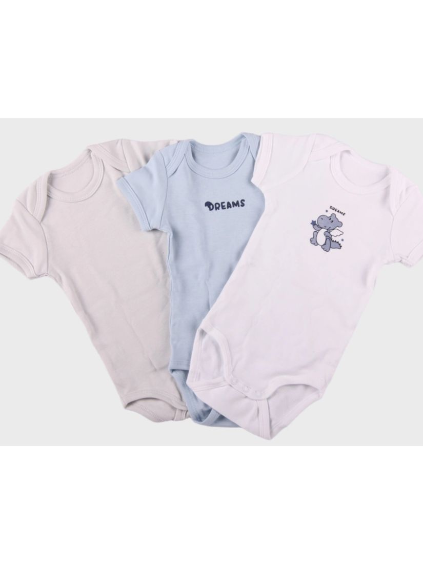 Ζιπουνάκια τριάδα βαμβακερά κοντομάνικα σε διάφορα σχέδια αγόρι γαλάζιο