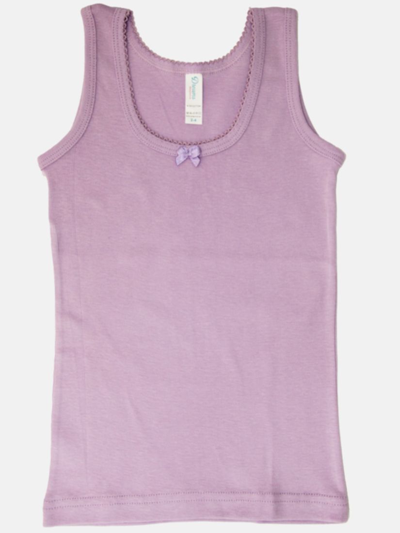 Φανελάκι βαμβακερό με χοντρή τιράντα και φιογκάκι λιλά