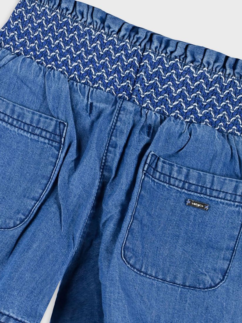 Σορτς τζιν με λάστιχο και τσέπες μπλε