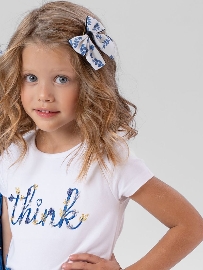 Μπλούζα εξώπλατη με κέντημα think λευκό