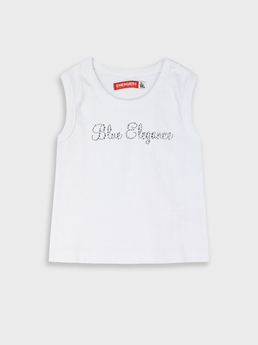 Τοπ μονόχρωμο με στρας λευκό