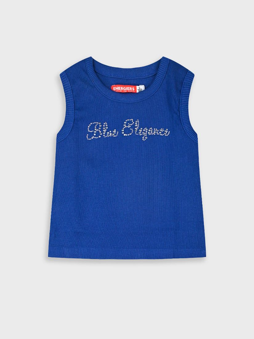 Τοπ μονόχρωμο με στρας μπλε