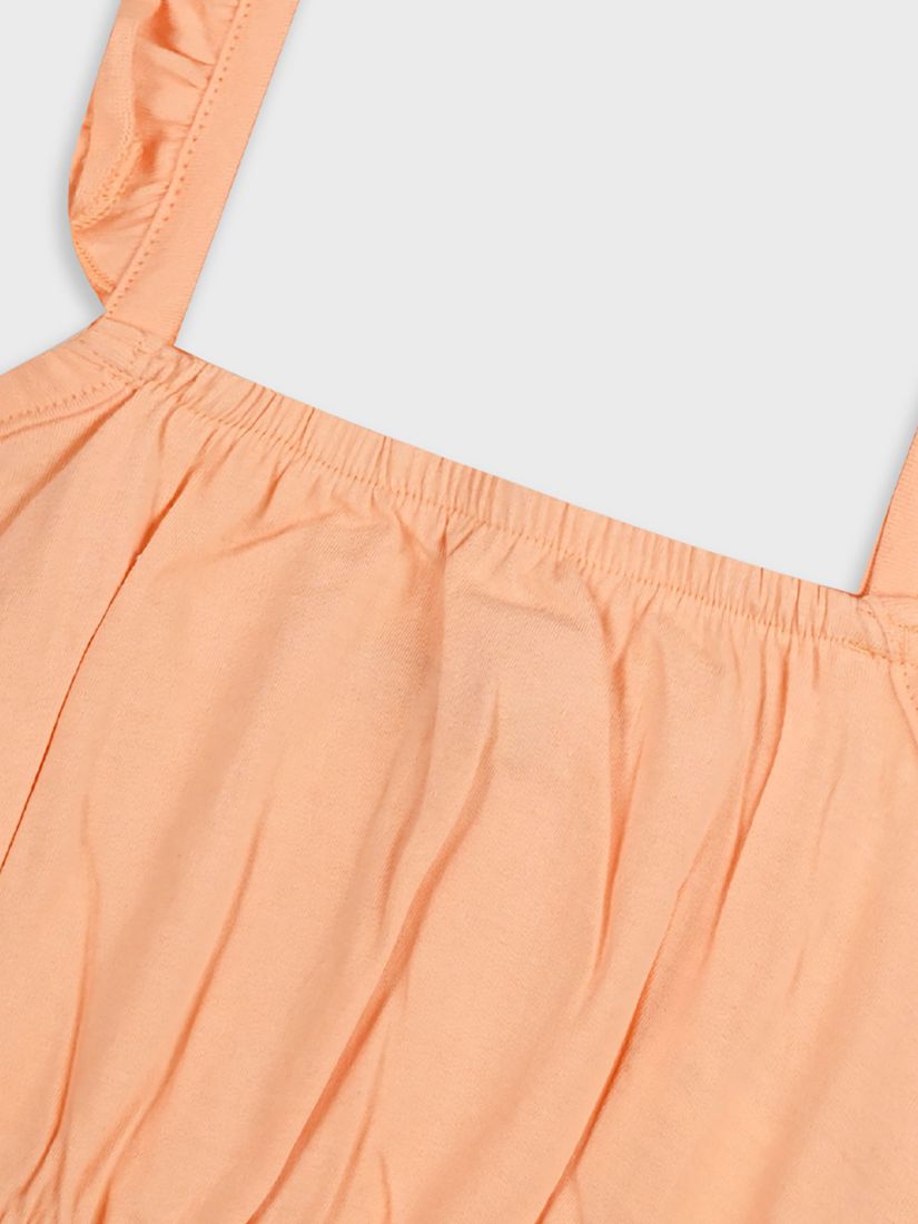 Τοπ μονόχρωμο βαμβακερό με βολάν peach