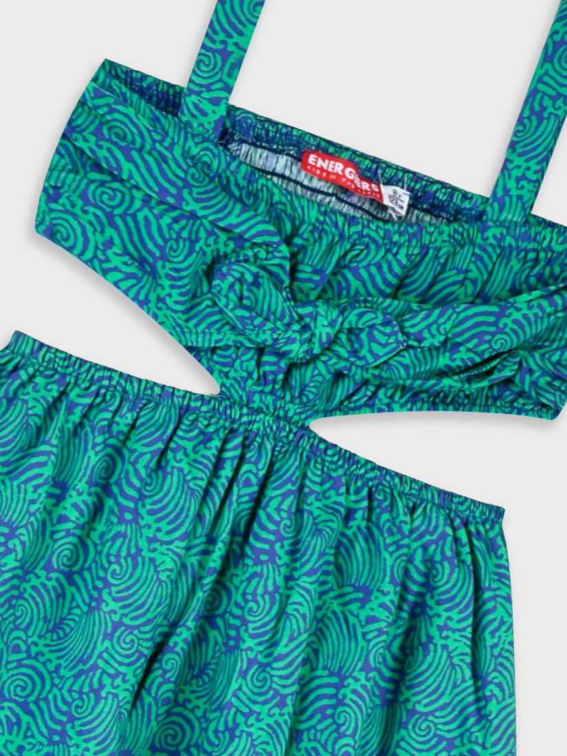 Φόρεμα με γεωμετρικά σχέδια και άνοιγμα στο πλάι πράσινο