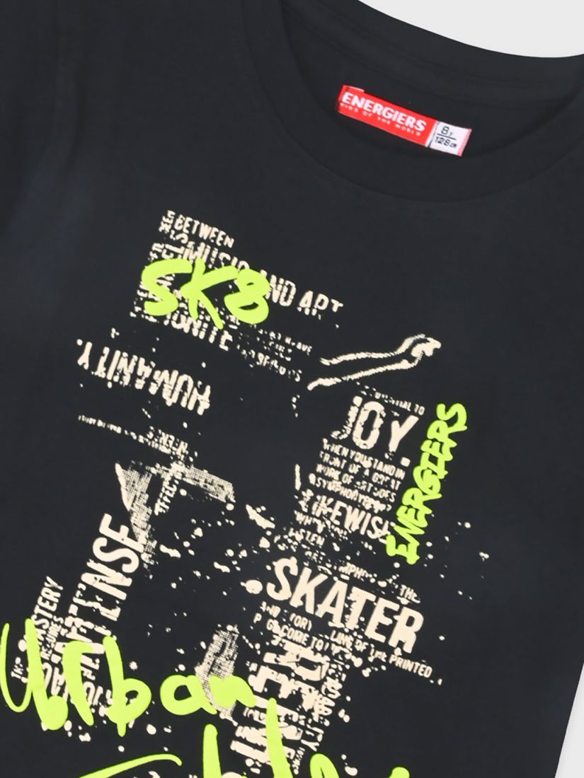 Σετ βαμβακερό με print energier's skater ανθρακί