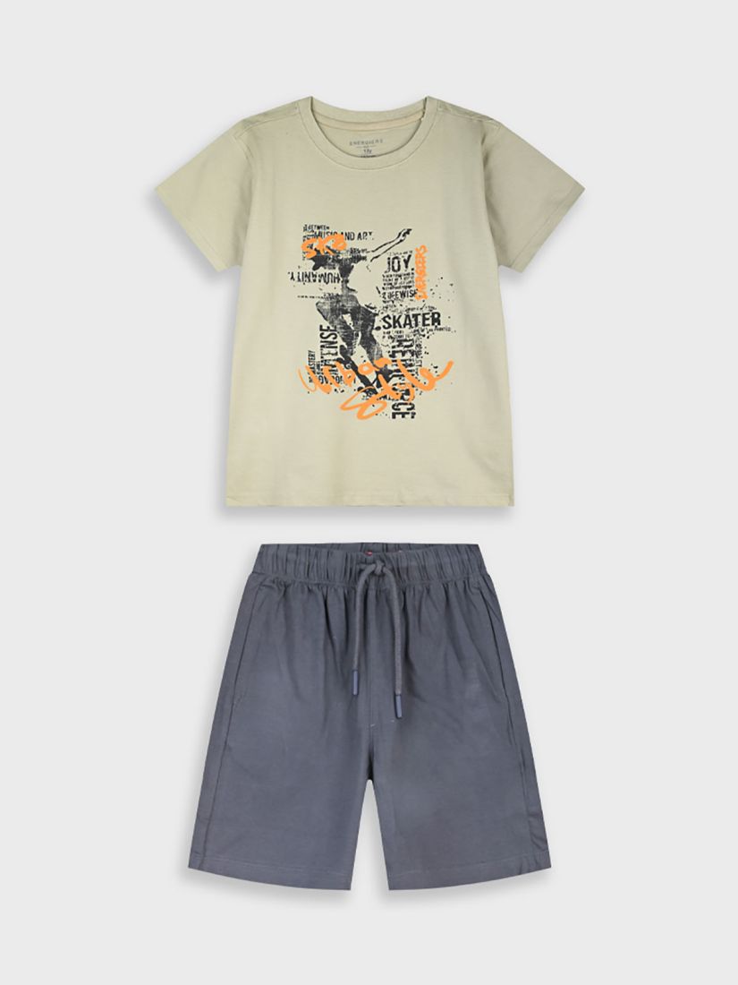 Σετ βαμβακερό με print energier's skater μπεζ