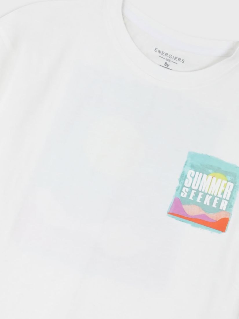 Μπλούζα κοντομάνικη βαμβακερή με print Summer Seeker λευκό