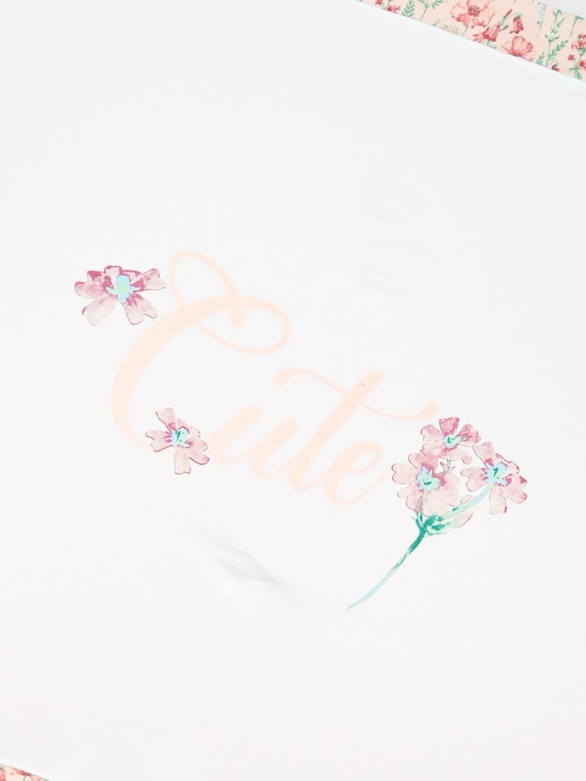 Κουβέρτα βαμβακερή με print λουλούδια ροζ