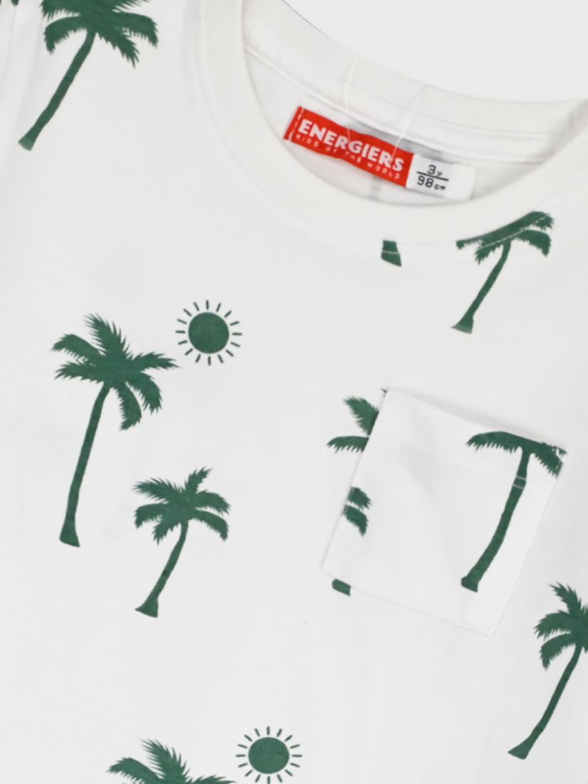 Σετ μπλούζα με print φοίνικες και cargo βερμούδα πετρόλ