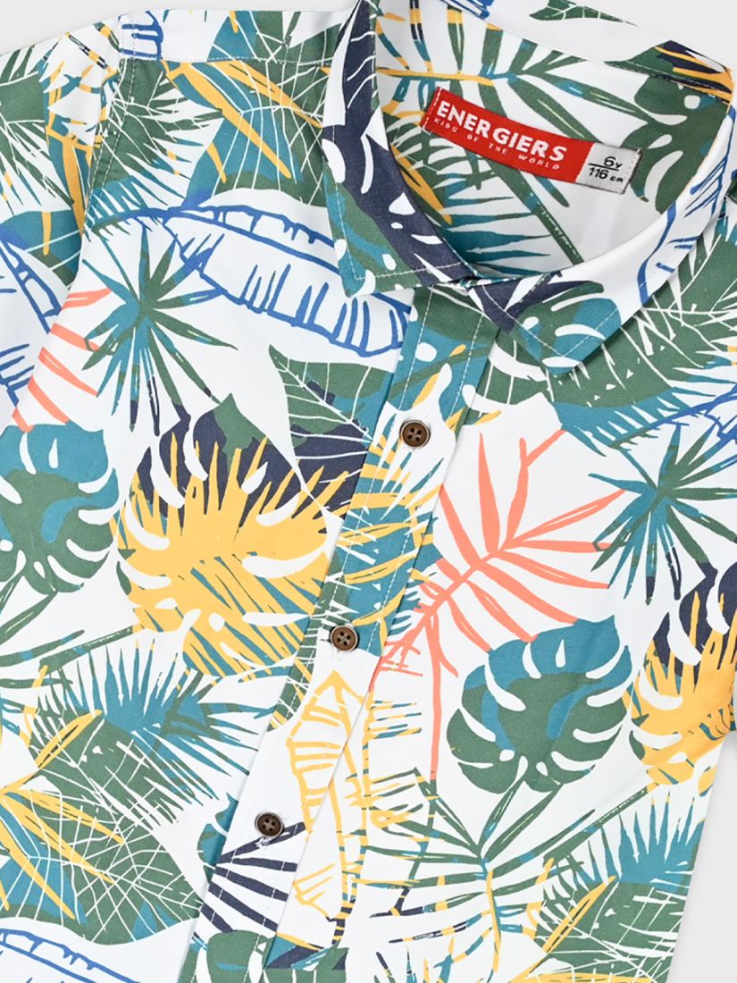 Πουκάμισο κοντομάνικο με tropical leaves πράσινο