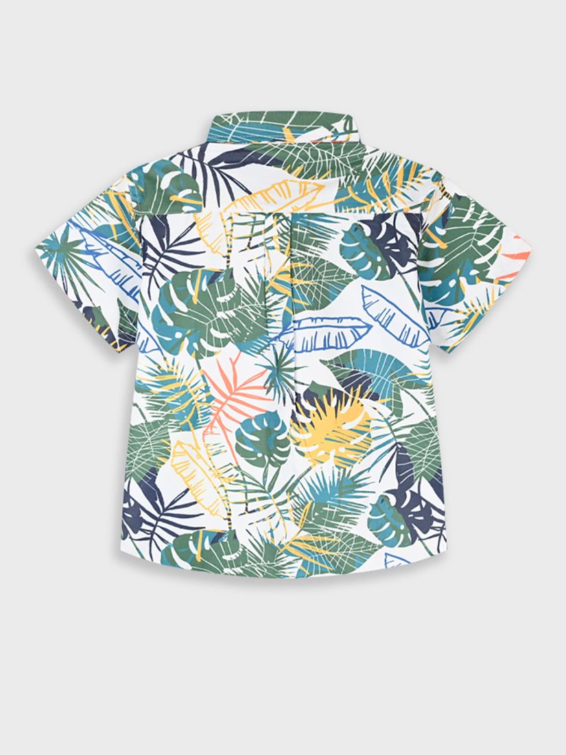 Πουκάμισο κοντομάνικο με tropical leaves πράσινο