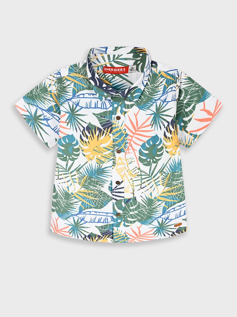 Πουκάμισο κοντομάνικο με tropical leaves πράσινο