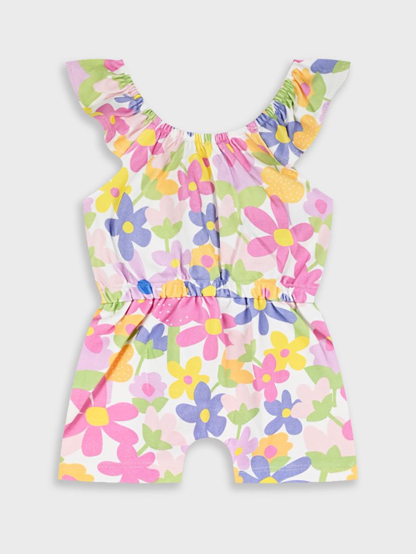 Φόρμα ολόσωμη σορτς με print χρωματιστά λουλούδια λιλά