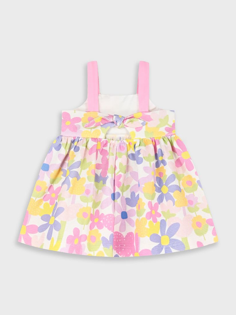 Φόρεμα με print χρωματιστά λουλούδια και δέσιμο στην πλάτη λιλά