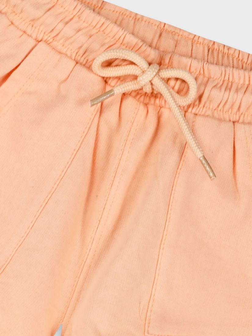 Σορτς μονόχρωμο με λάστιχο και τσέπες peach