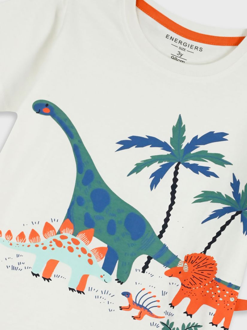 Σετ βαμβακερό με print dinosaurs πετρόλ