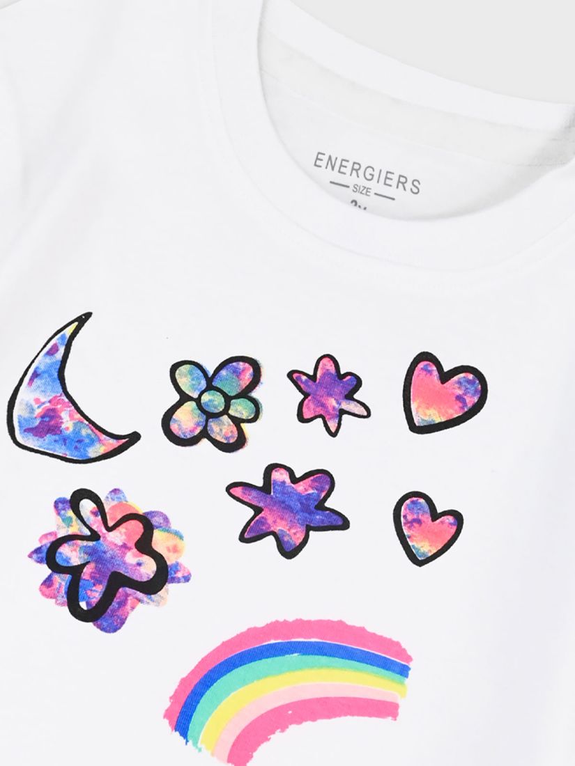 Σετ μπλούζα και κολάν print rainbow φούξια