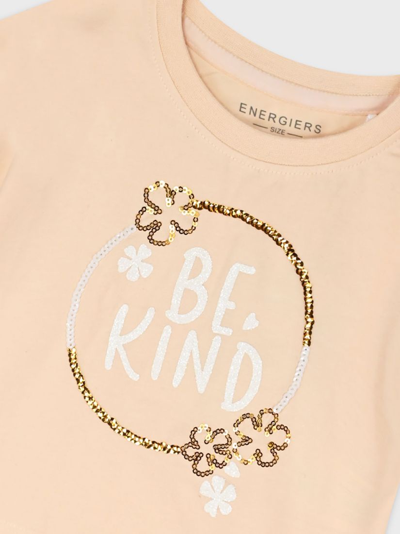 Μπλούζα κοντομάνικη με κέντημα λουλούδια σομόν